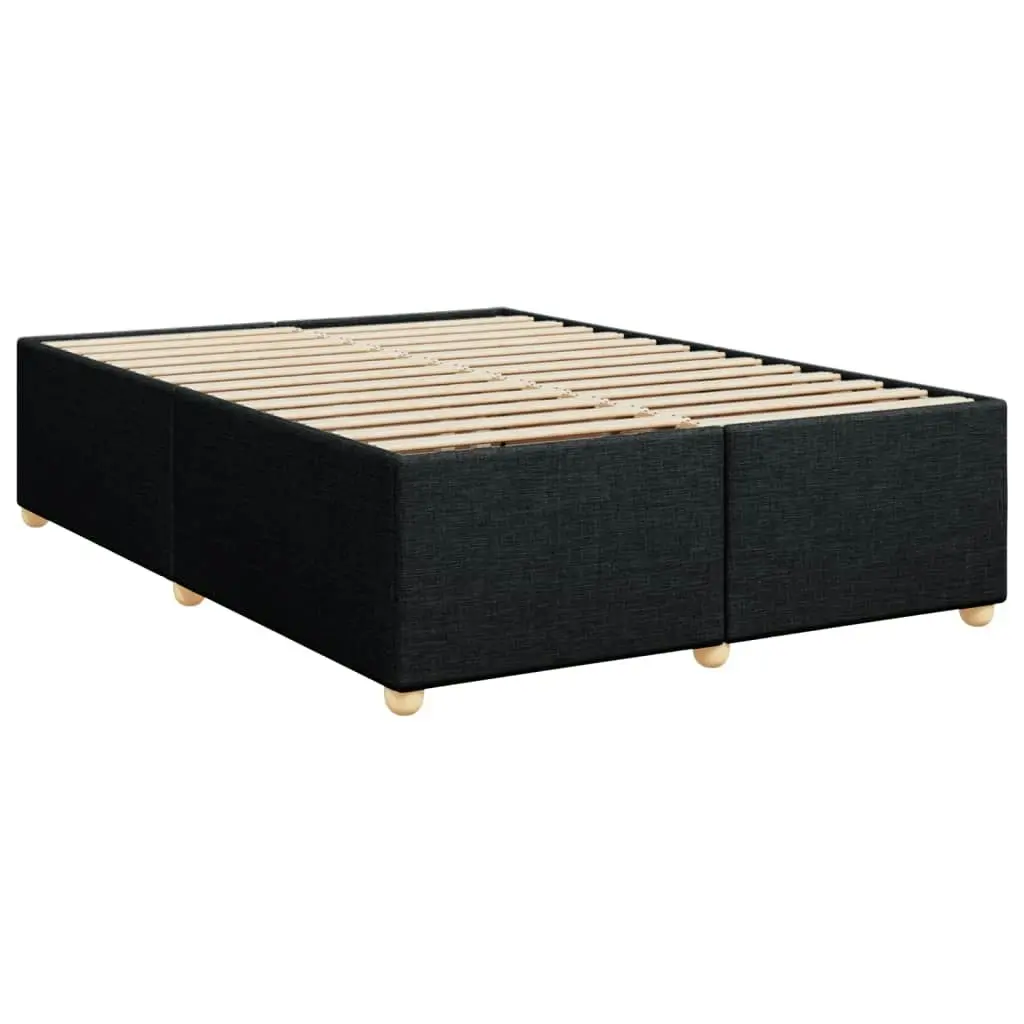 Box Spring Bed with Mattress Black Queen Fabric 3285427