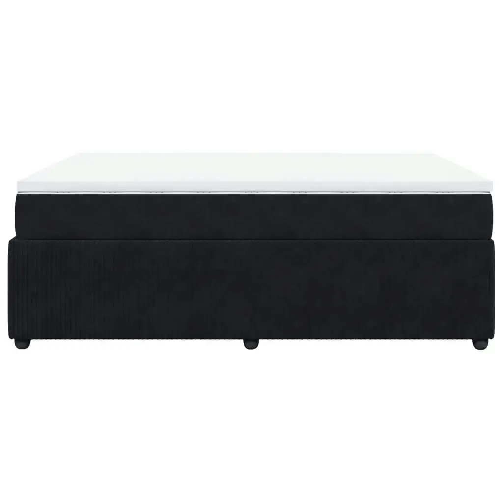 Box Spring Bed with Mattress Black Queen Velvet 3285707