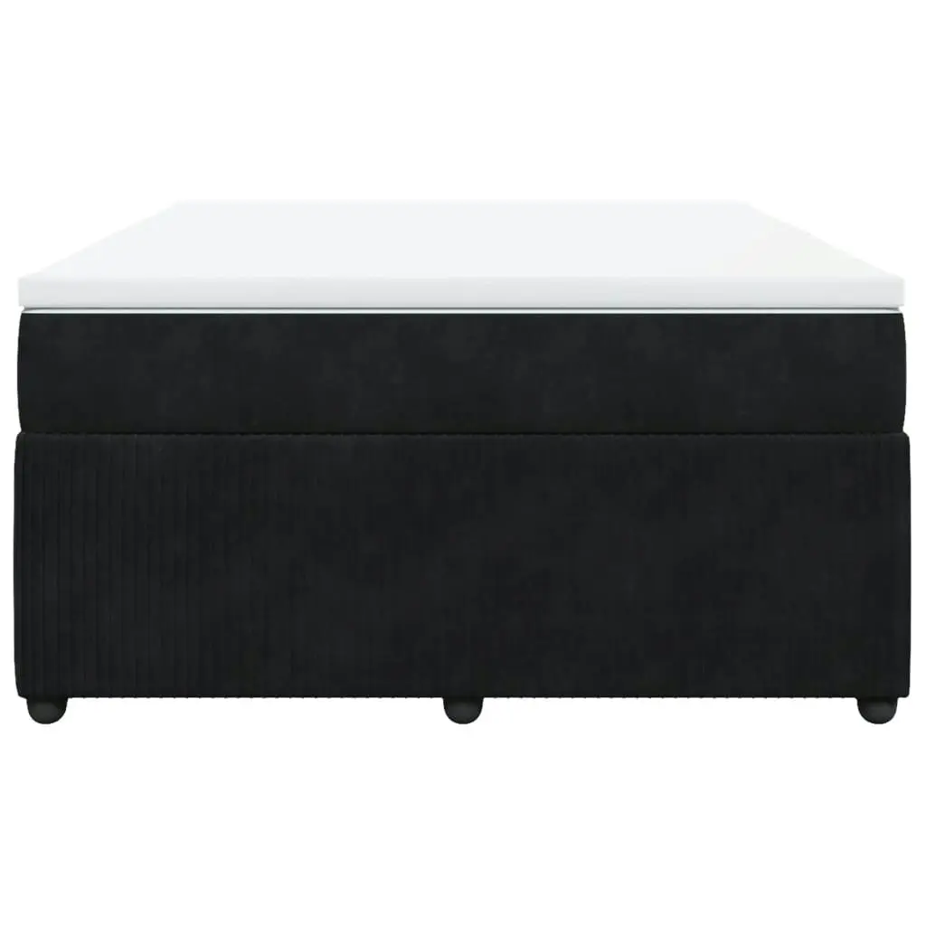 Box Spring Bed with Mattress Black Queen Velvet 3285707