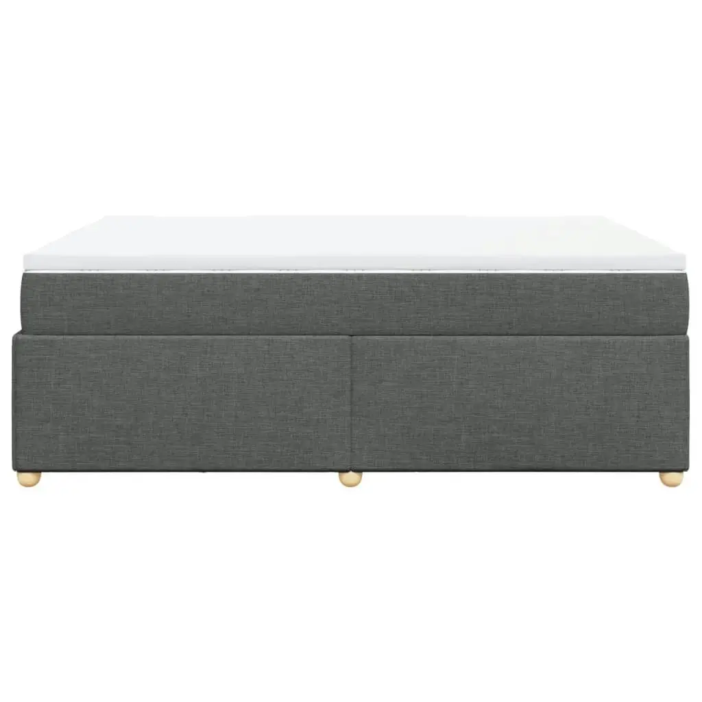 Box Spring Bed with Mattress Dark Grey Double Fabric 3285424