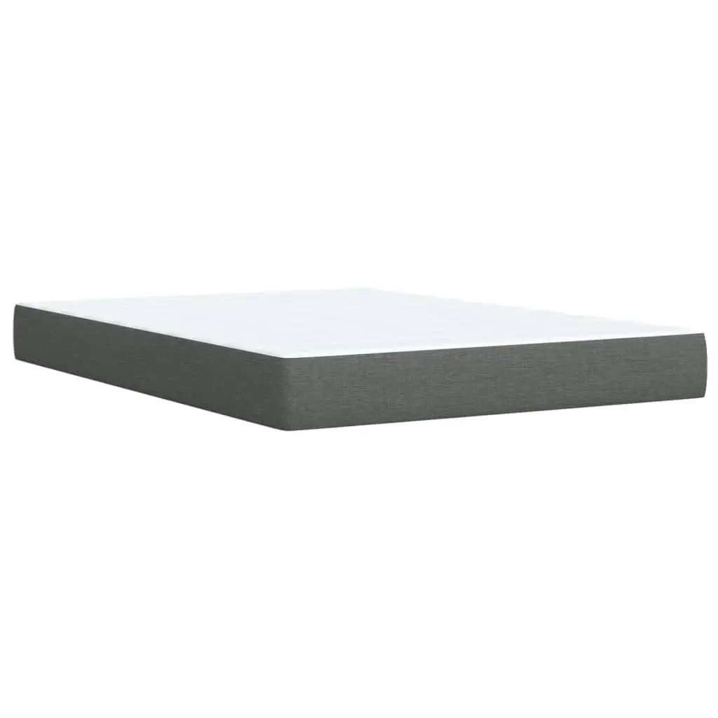 Box Spring Bed with Mattress Dark Grey Double Fabric 3285424