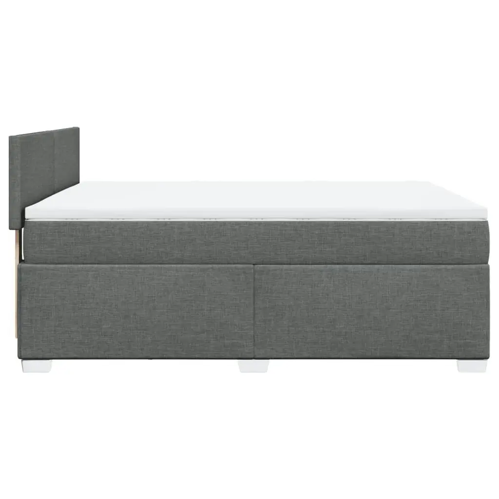 Box Spring Bed with Mattress Dark Grey Double Fabric 3286080