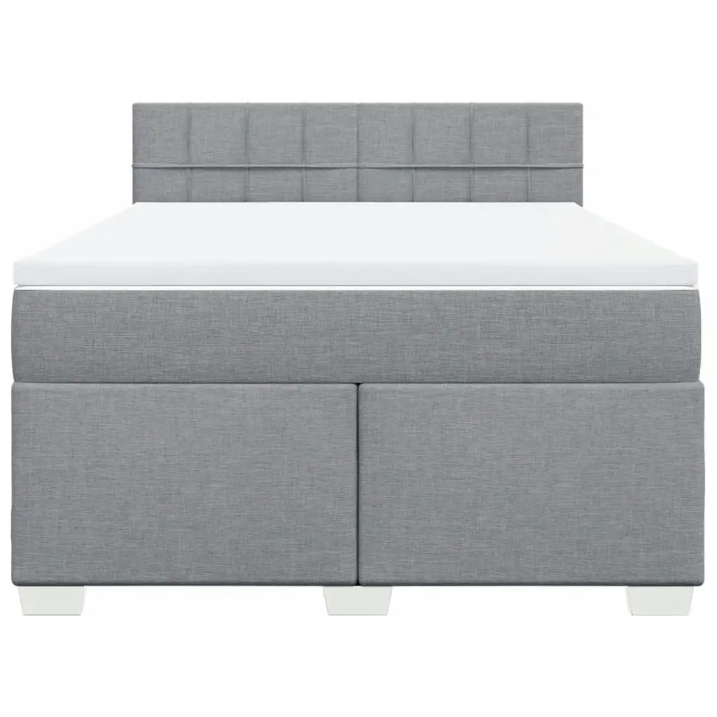 Box Spring Bed with Mattress Dark Grey Double Fabric 3286082