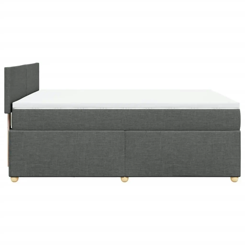 Box Spring Bed with Mattress Dark Grey Double Fabric 3286872