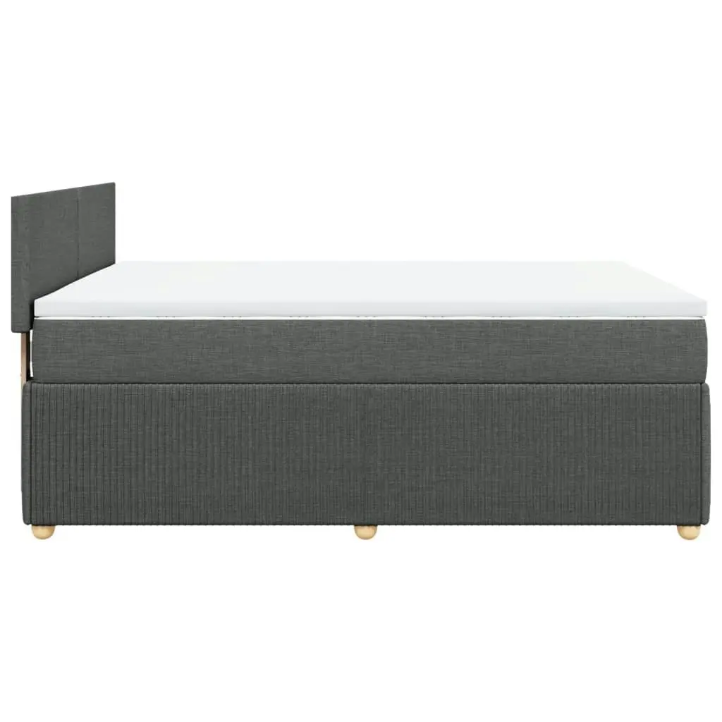 Box Spring Bed with Mattress Dark Grey Double Fabric 3287960