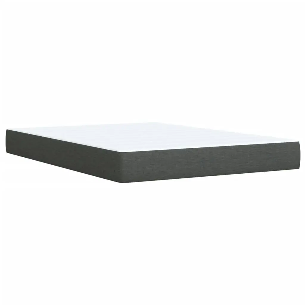 Box Spring Bed with Mattress Dark Grey Double Fabric 3288380