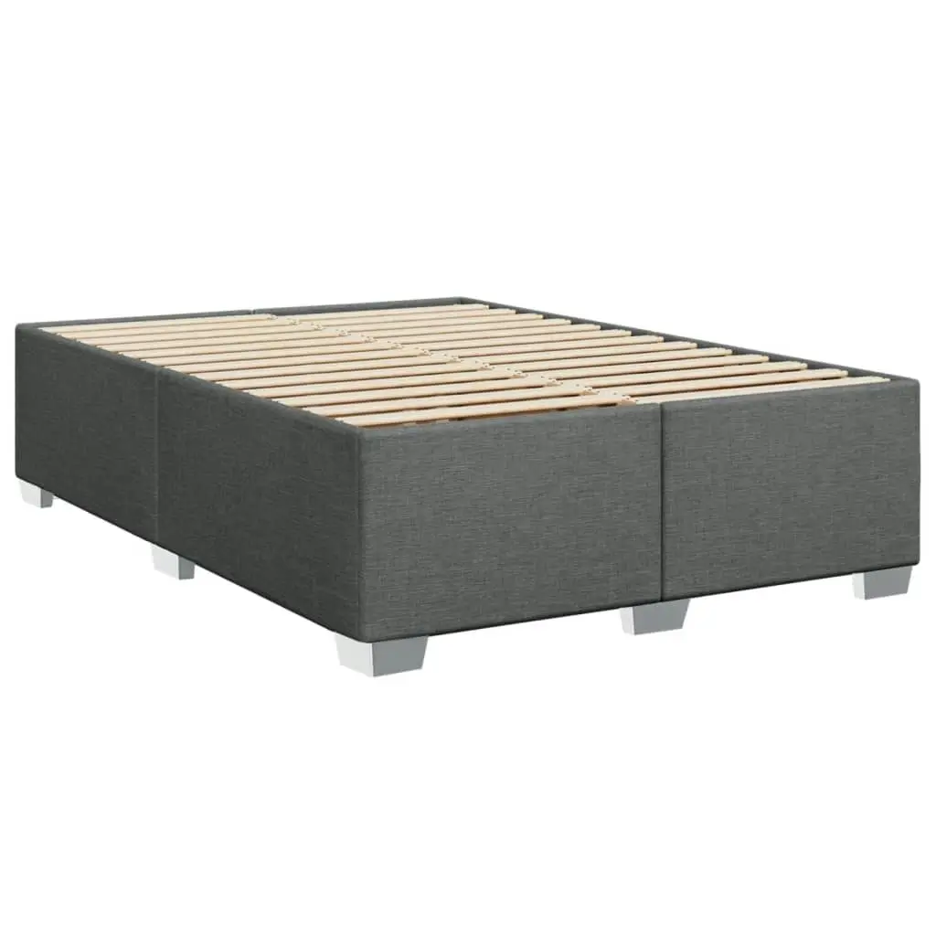 Box Spring Bed with Mattress Dark Grey Double Fabric 3290682