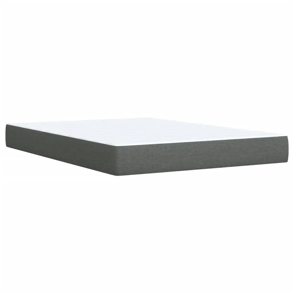 Box Spring Bed with Mattress Dark Grey Double Fabric 3290682