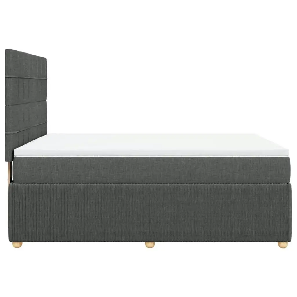 Box Spring Bed with Mattress Dark Grey Double Fabric 3294862