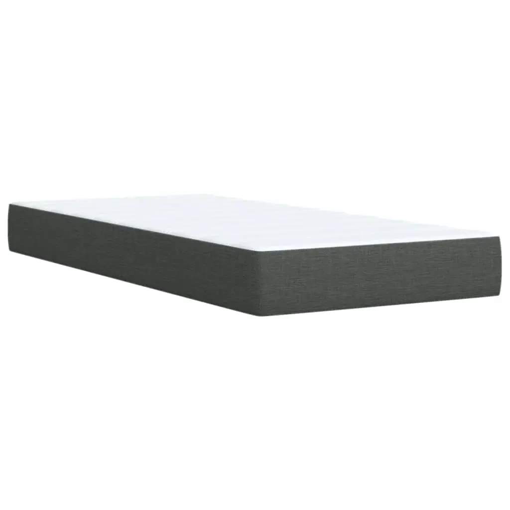 Box Spring Bed with Mattress Dark Grey King Single Fabric 3287252