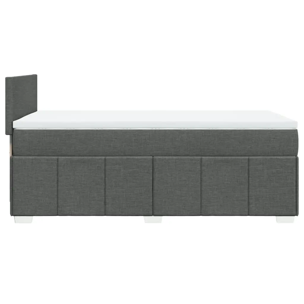 Box Spring Bed with Mattress Dark Grey King Single Fabric 3287252