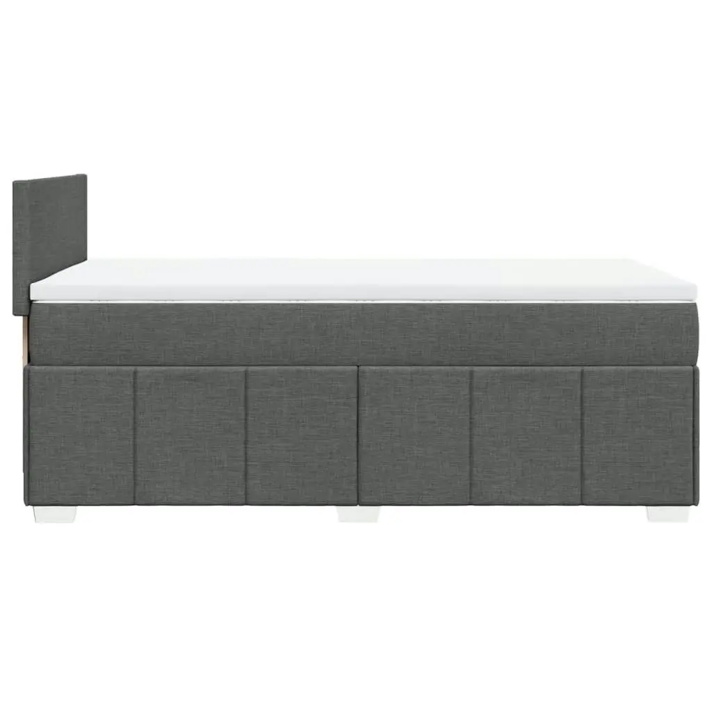 Box Spring Bed with Mattress Dark Grey King Single Fabric 3289552