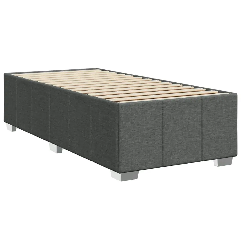 Box Spring Bed with Mattress Dark Grey King Single Fabric 3289552