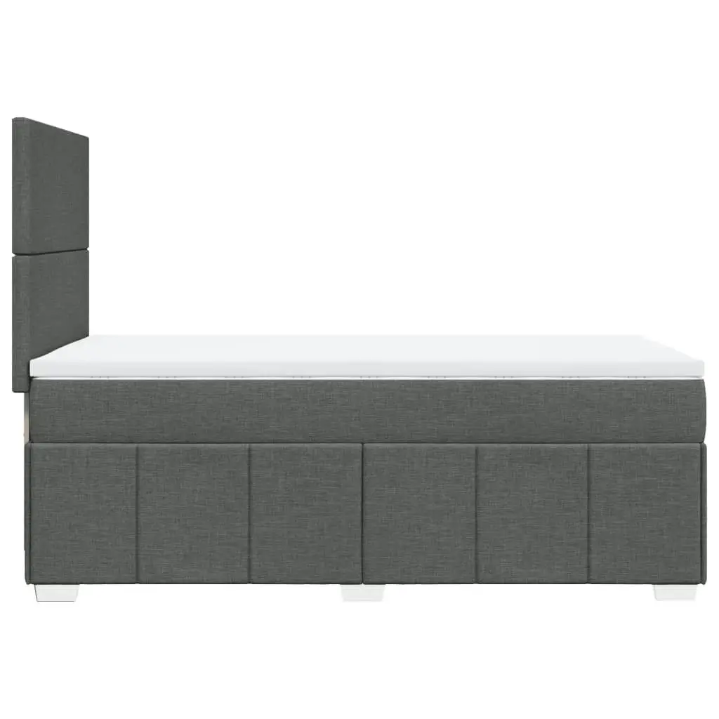 Box Spring Bed with Mattress Dark Grey King Single Fabric 3291852