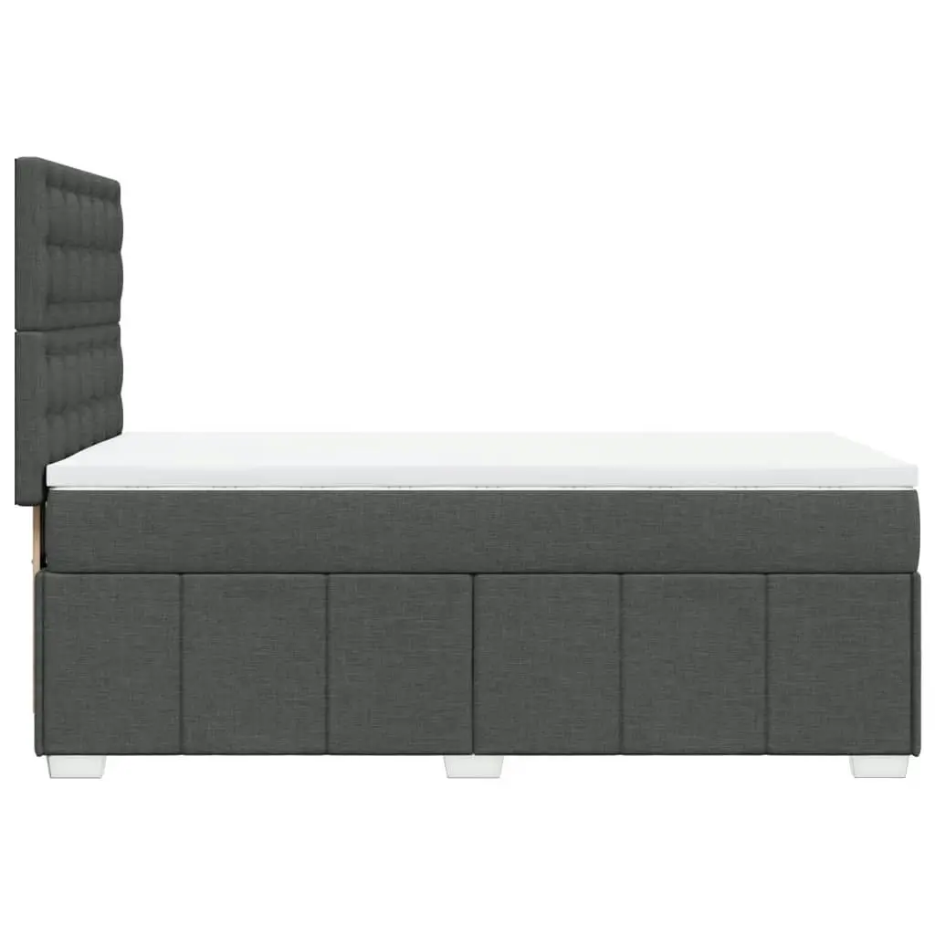 Box Spring Bed with Mattress Dark Grey King Single Fabric 3291858