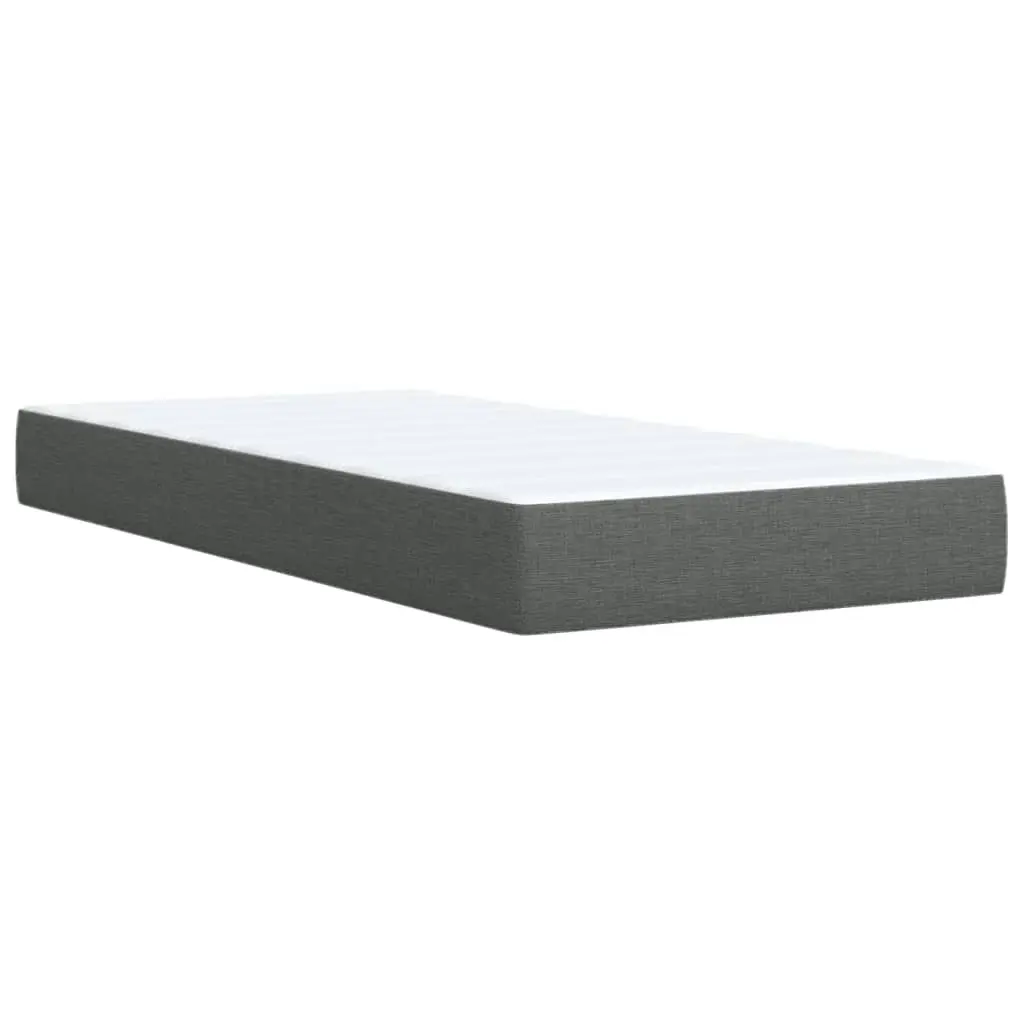 Box Spring Bed with Mattress Dark Grey King Single Fabric 3291858