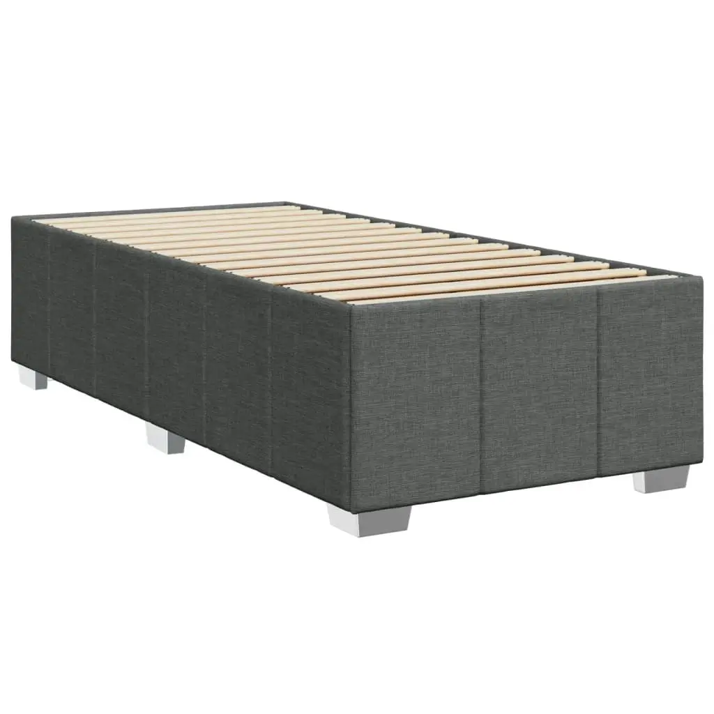 Box Spring Bed with Mattress Dark Grey King Single Fabric 3294152