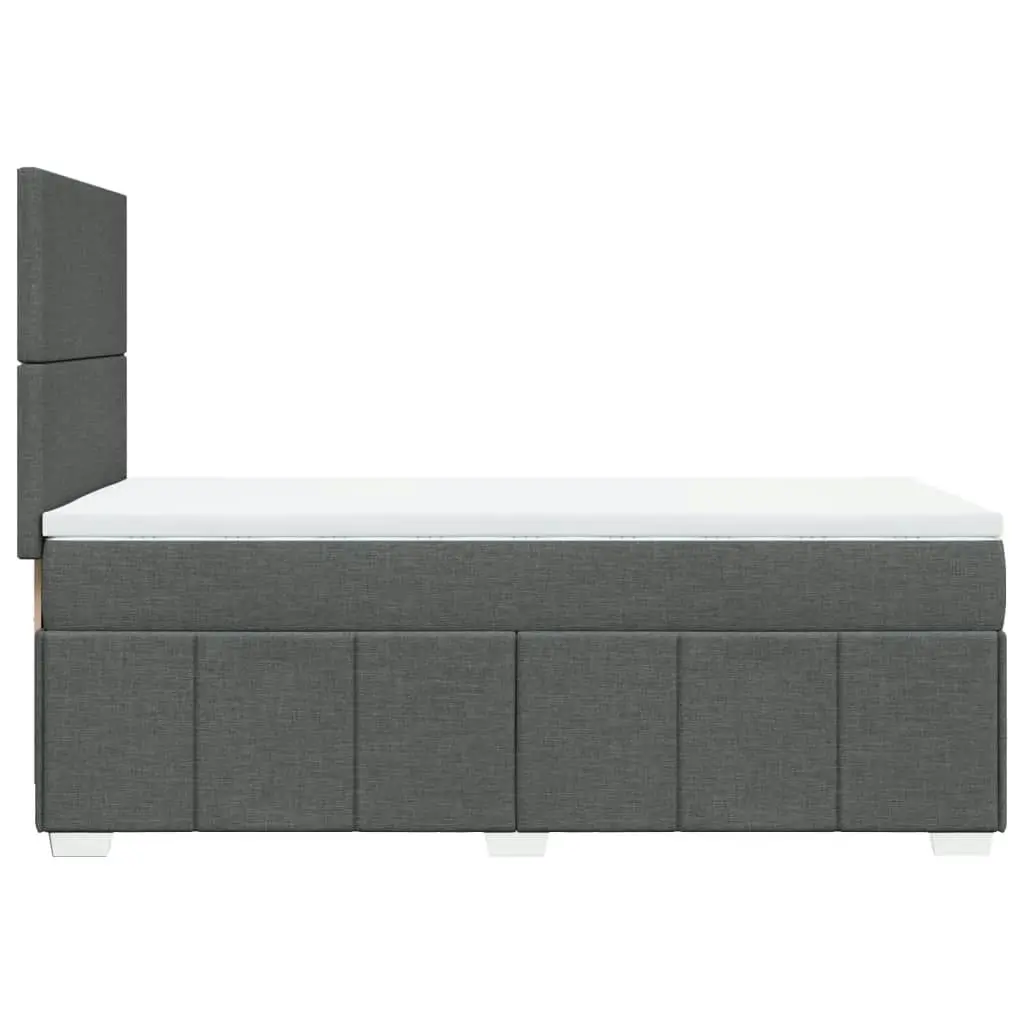 Box Spring Bed with Mattress Dark Grey King Single Fabric 3294152