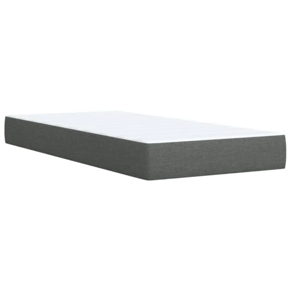 Box Spring Bed with Mattress Dark Grey King Single Fabric 3294152