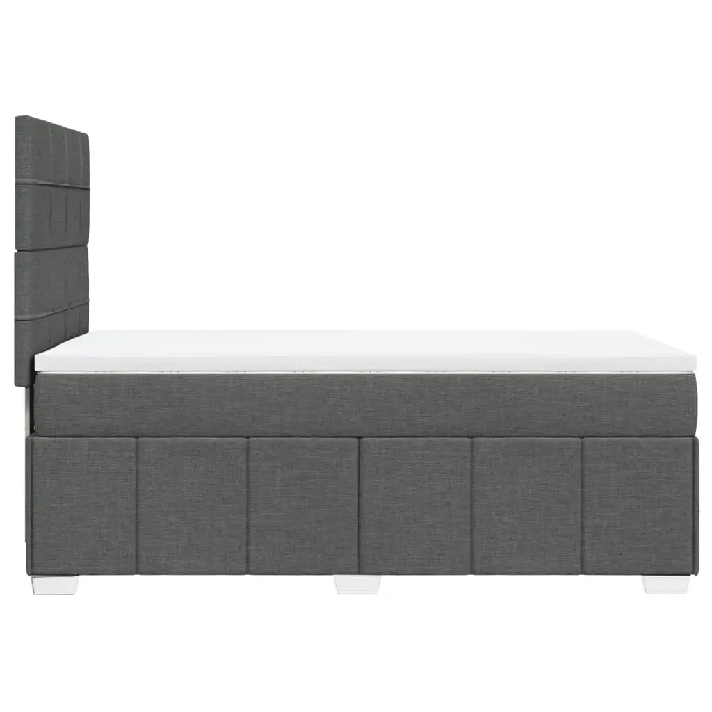 Box Spring Bed with Mattress Dark Grey King Single Fabric 3294154