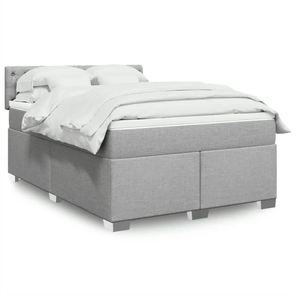 Box Spring Bed with Mattress Dark Grey Queen Fabric 3286092