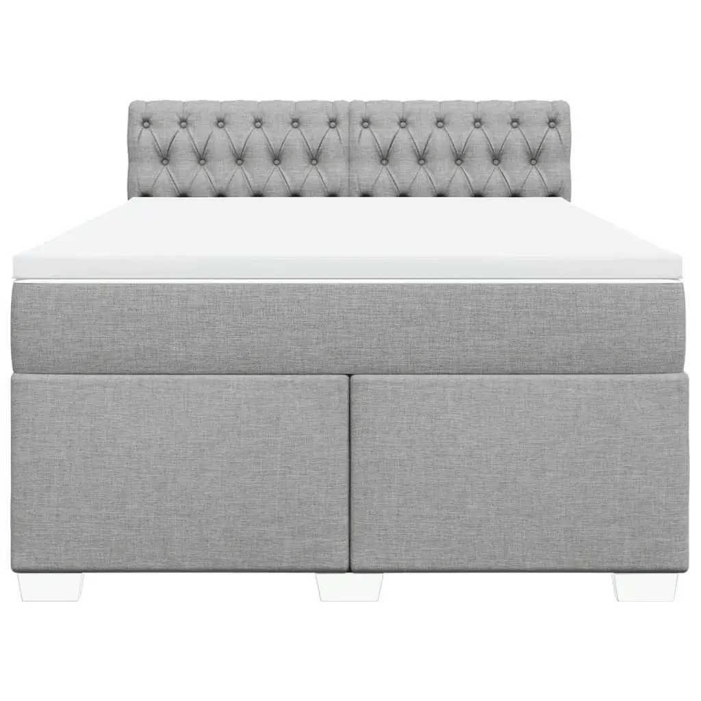 Box Spring Bed with Mattress Dark Grey Queen Fabric 3286092