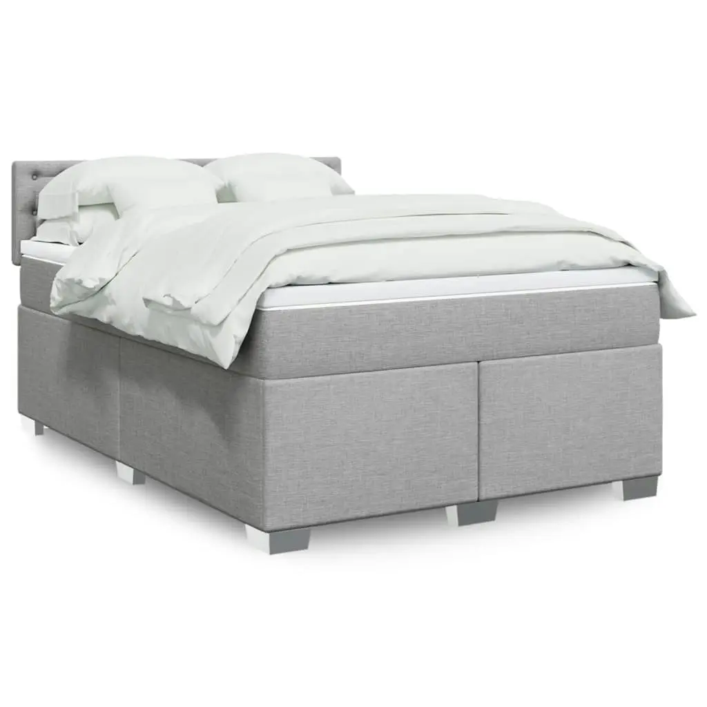 Box Spring Bed with Mattress Dark Grey Queen Fabric 3286094