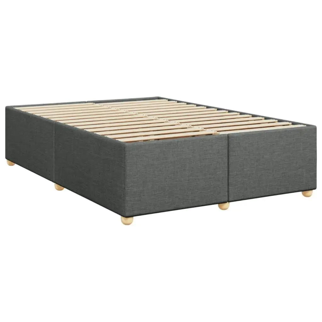 Box Spring Bed with Mattress Dark Grey Queen Fabric 3286884