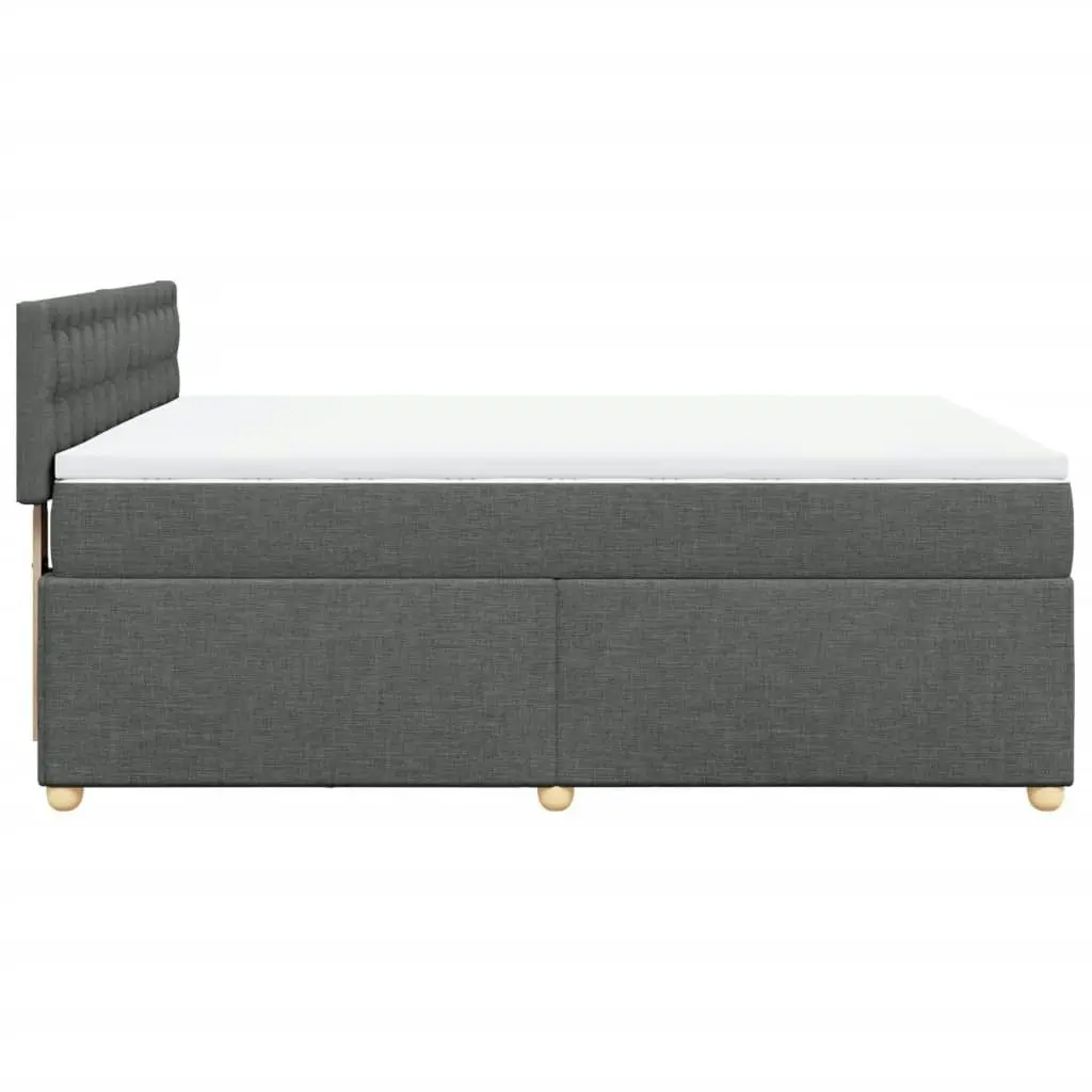 Box Spring Bed with Mattress Dark Grey Queen Fabric 3286886