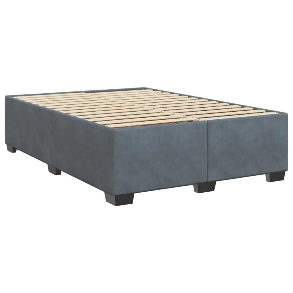 Box Spring Bed with Mattress Dark Grey Queen Velvet 3285329