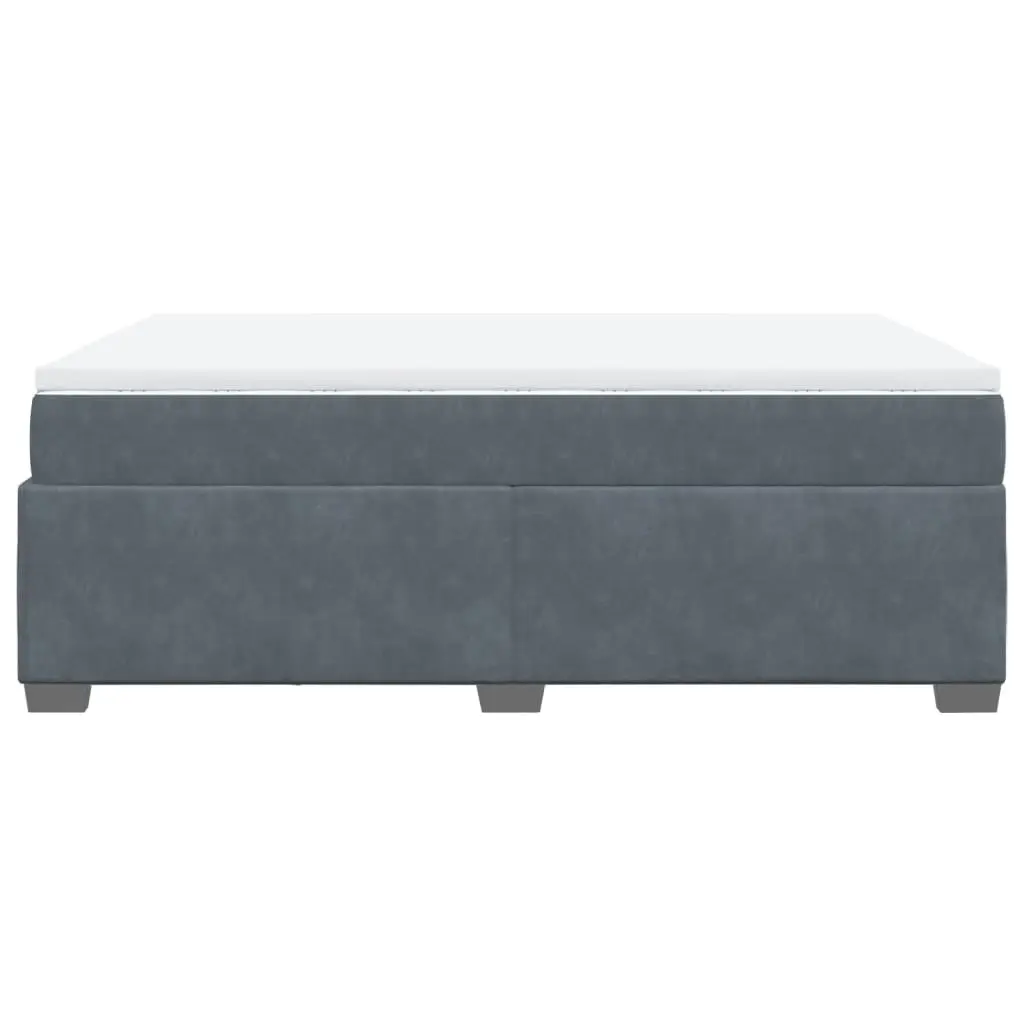 Box Spring Bed with Mattress Dark Grey Queen Velvet 3285329