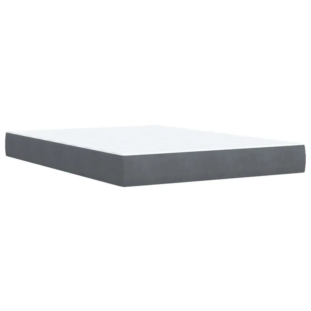 Box Spring Bed with Mattress Dark Grey Queen Velvet 3285329