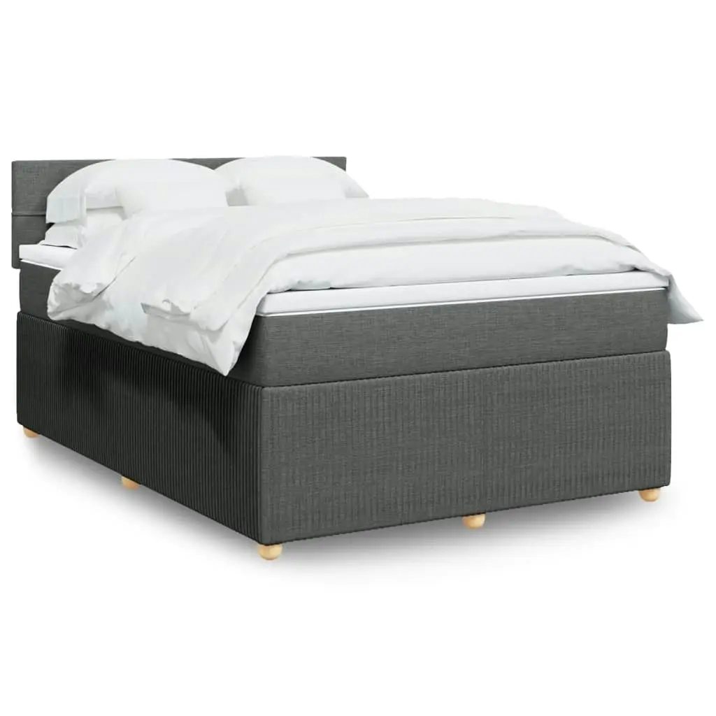 Box Spring Bed with Mattress Light Grey Double Fabric 3290262