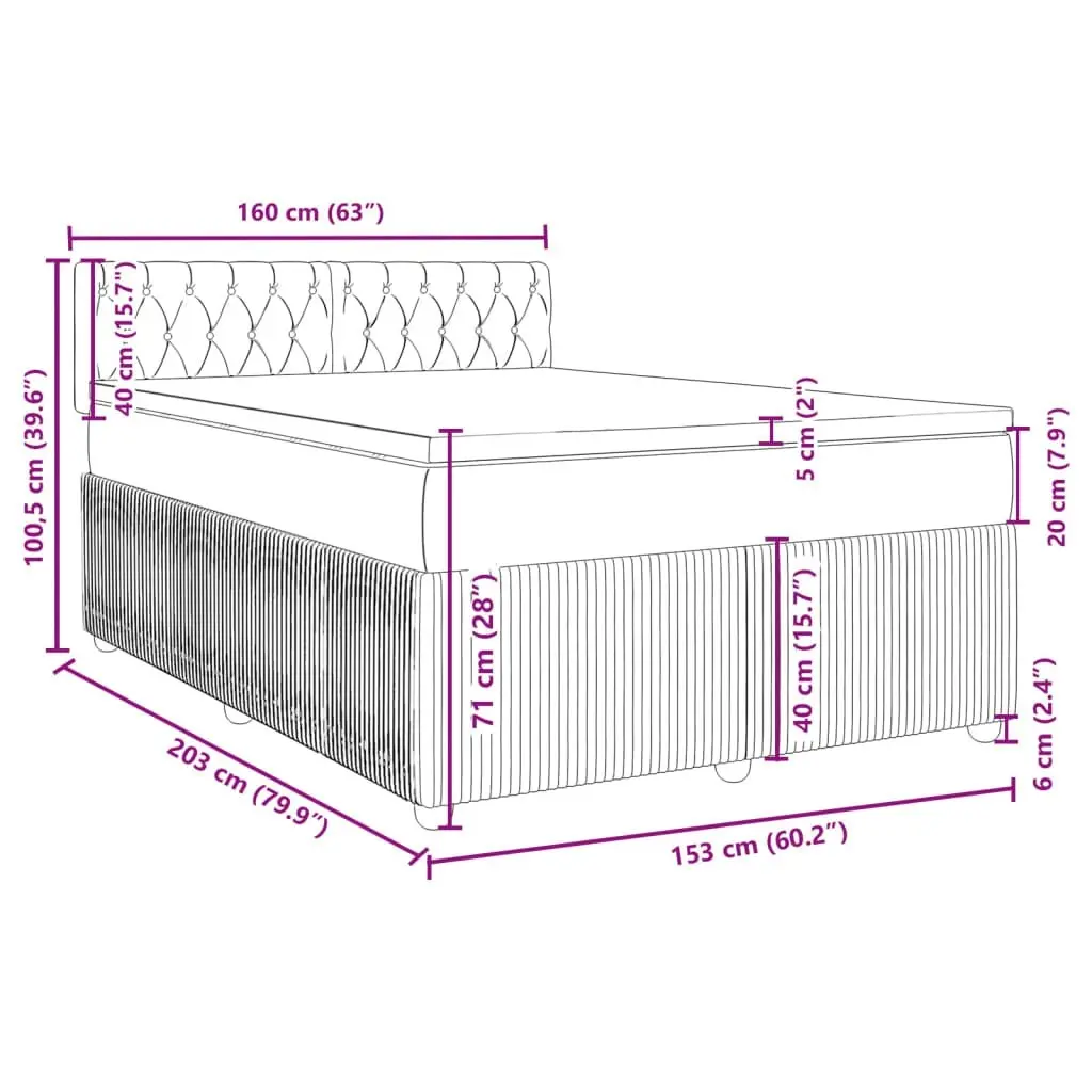 Box Spring Bed with Mattress Light Grey Queen Fabric 3290272