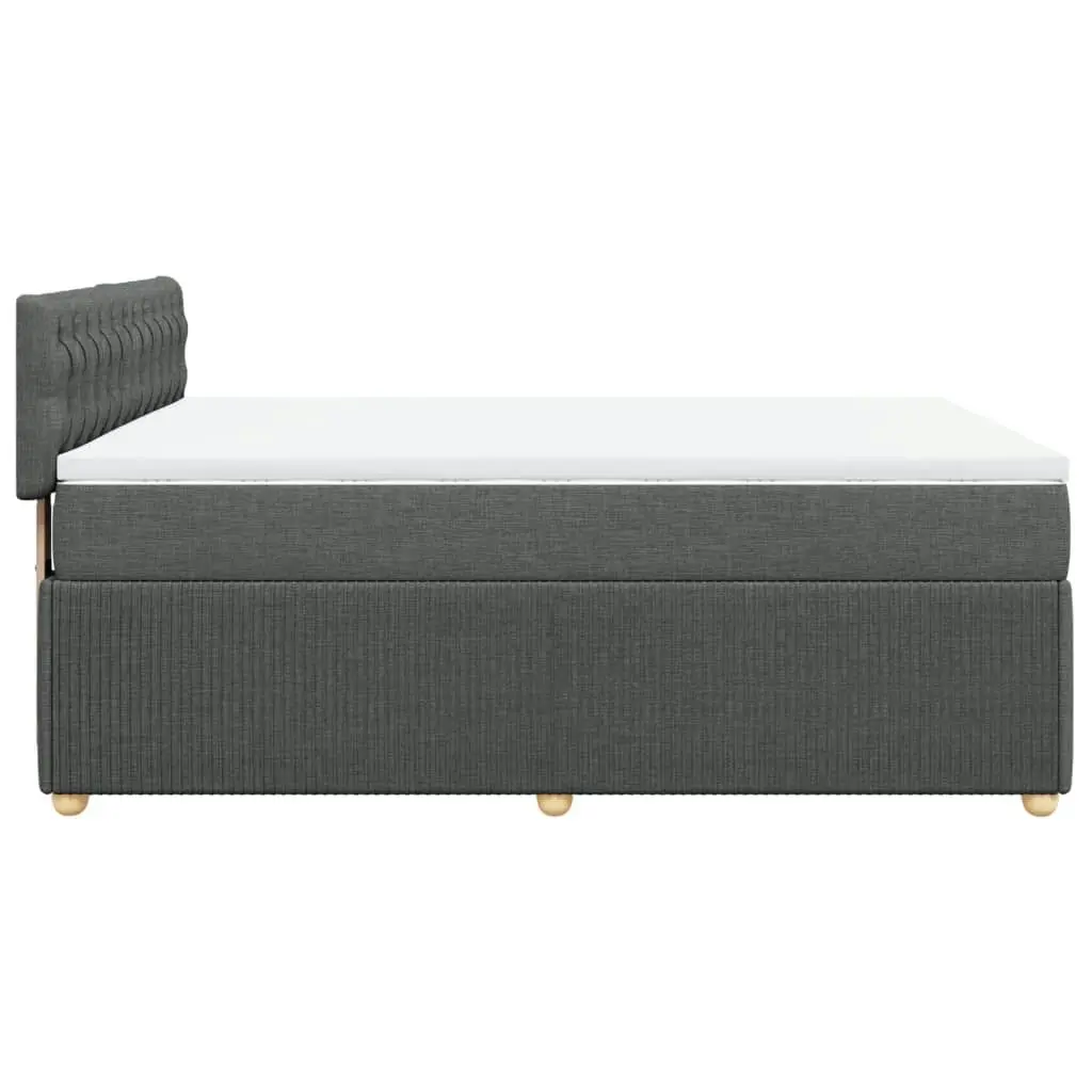 Box Spring Bed with Mattress Light Grey Queen Fabric 3290272