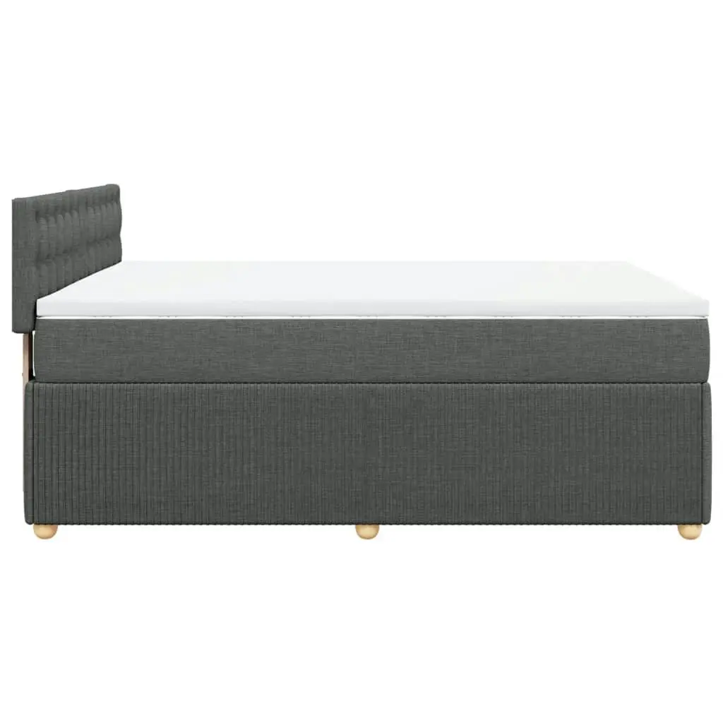 Box Spring Bed with Mattress Light Grey Queen Fabric 3290274