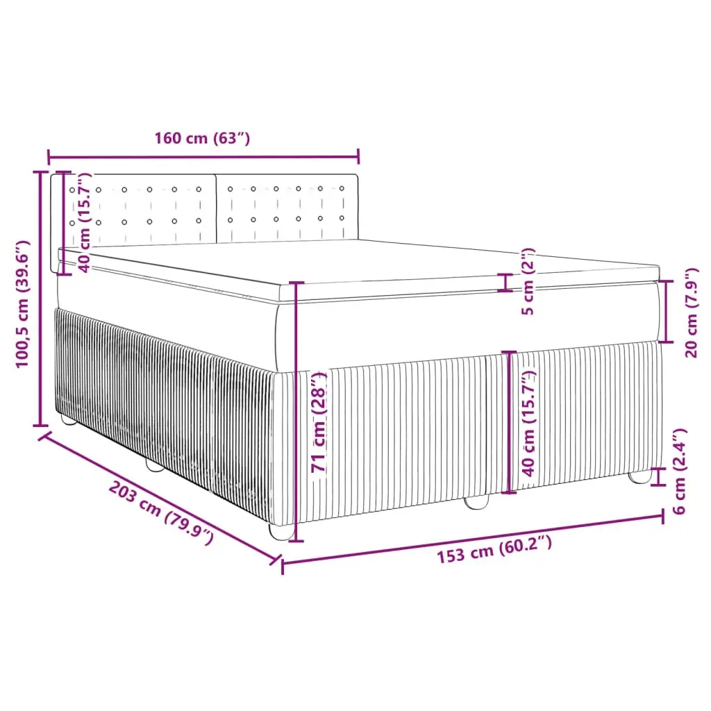 Box Spring Bed with Mattress Light Grey Queen Fabric 3290274