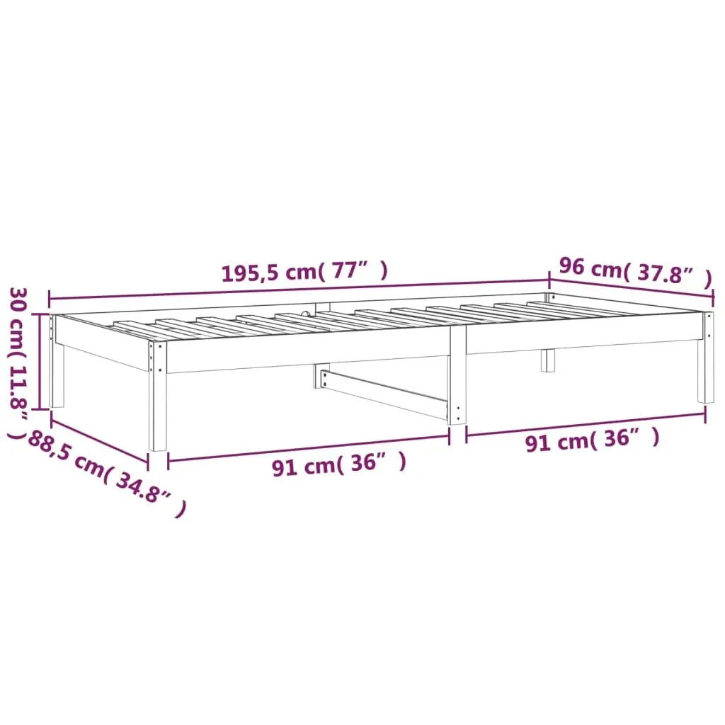 Day Bed without Mattress 90x190 cm Solid Wood Pine 820422