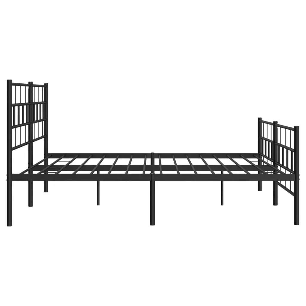 Metal Bed Frame without Mattress with Footboard Black 183x203 cm King 355681