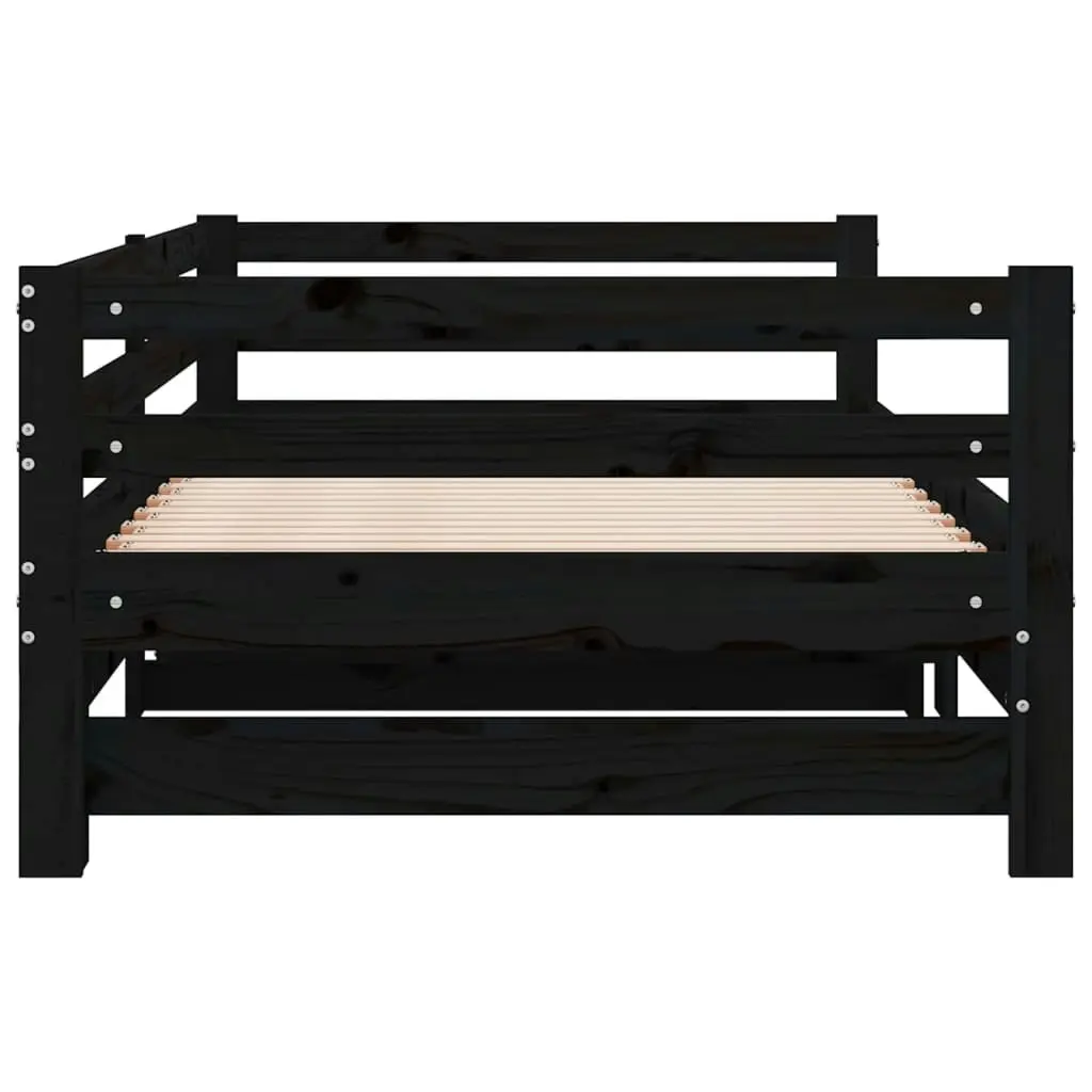 Pull-out Day Bed without Mattress Black 2x(90x190) cm 814658