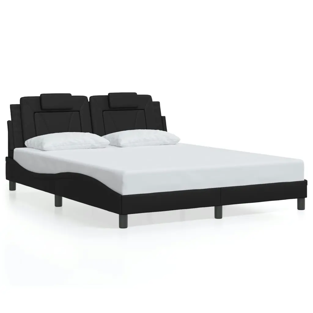 Bed Frame with LED without Mattress Black 152x203 cm Queen 3214196