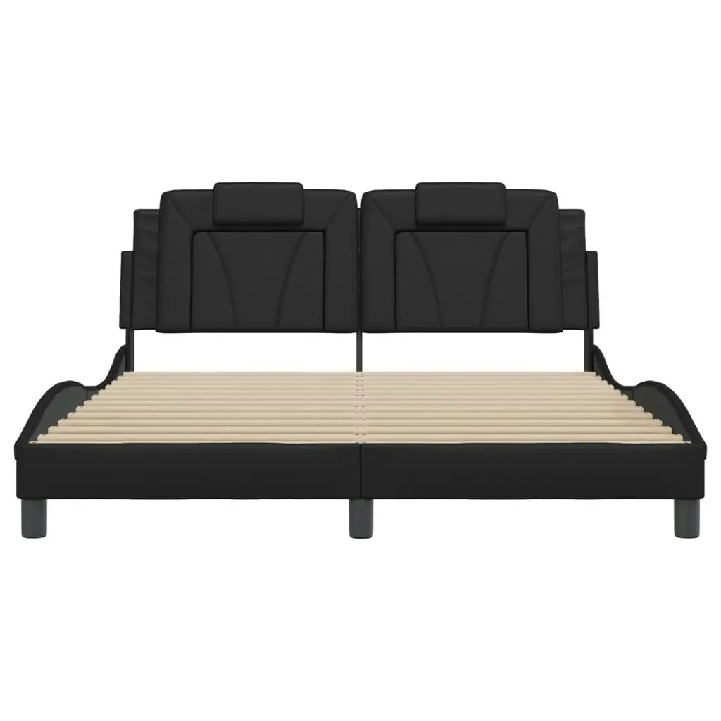 Bed Frame with LED without Mattress Black 152x203 cm Queen 3214196