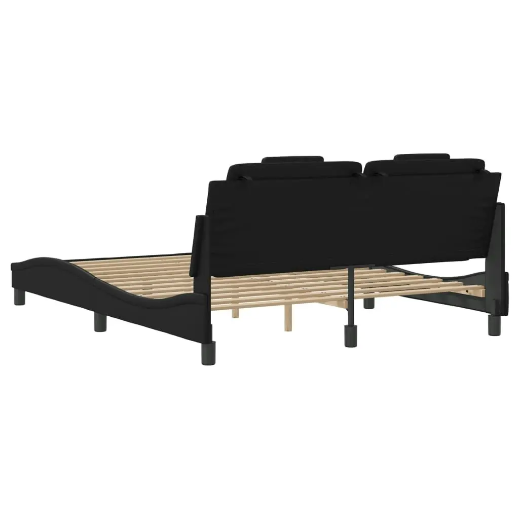 Bed Frame with LED without Mattress Black 152x203 cm Queen 3214196