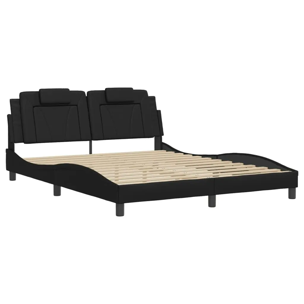 Bed Frame with LED without Mattress Black 152x203 cm Queen 3214196