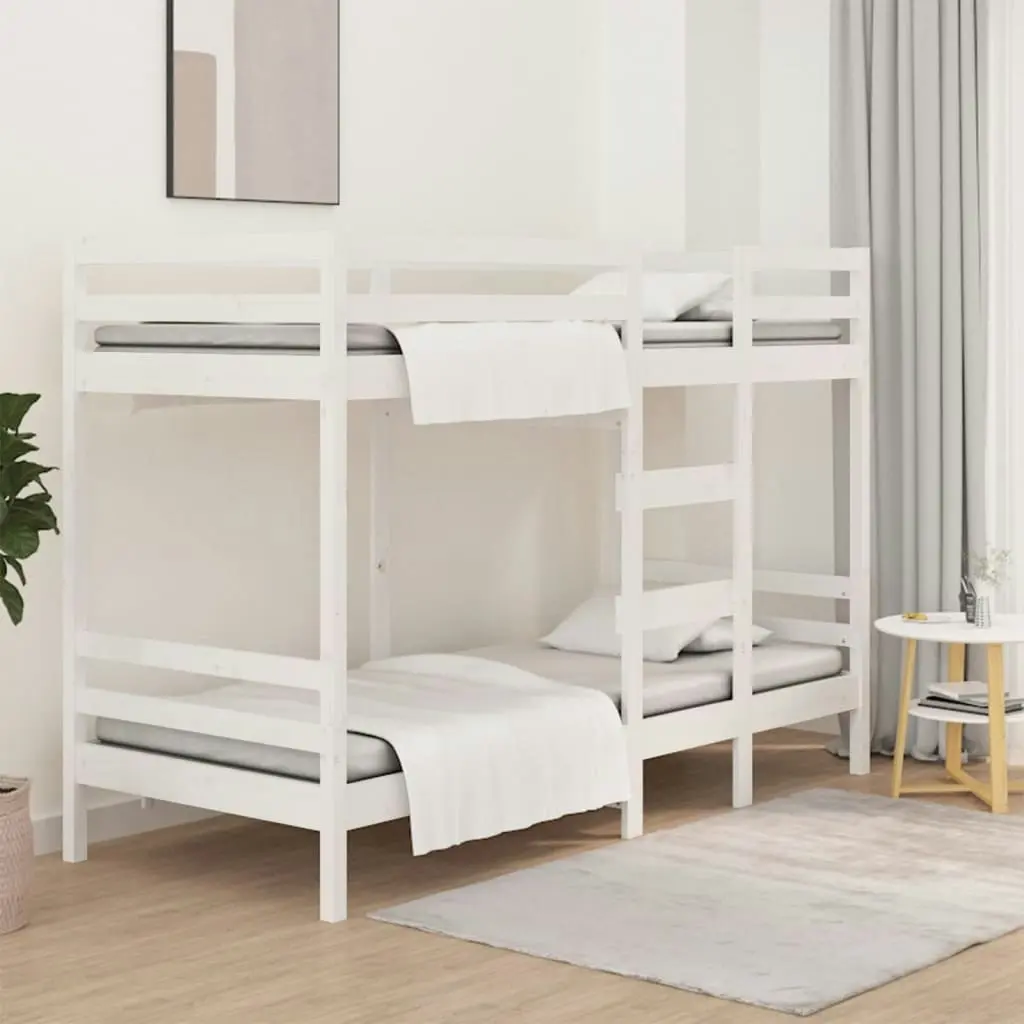 Bunk Bed White 92x187 cm Single Size Solid Wood Pine 3139840