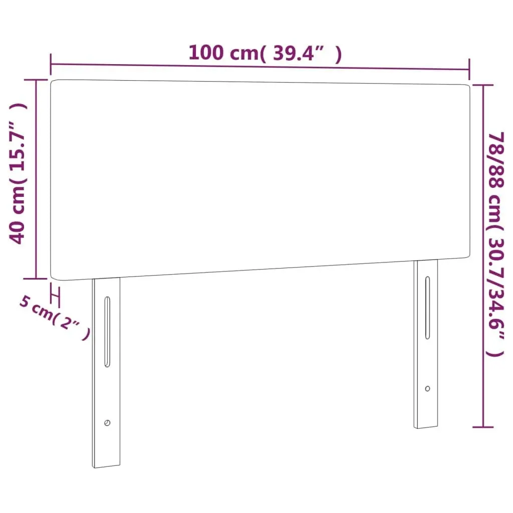 LED Headboard Dark Grey 100x5x78/88 cm Fabric 3121323