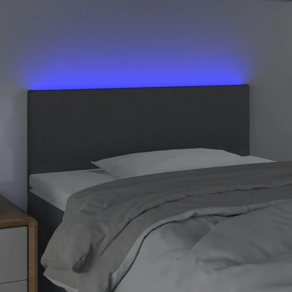 LED Headboard Dark Grey 100x5x78/88 cm Fabric 3121323