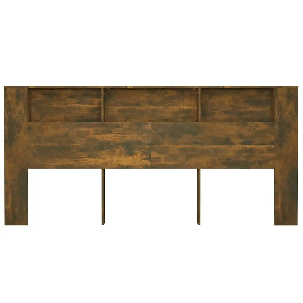 Headboard Cabinet Smoked Oak 220x18.5x104.5 cm 817282