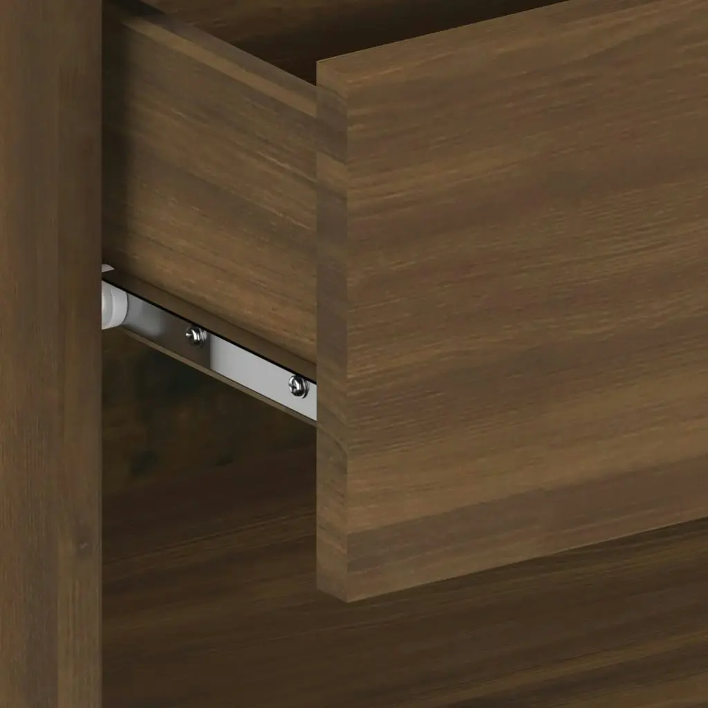 Wall-mounted Bedside Cabinet Brown Oak 816950