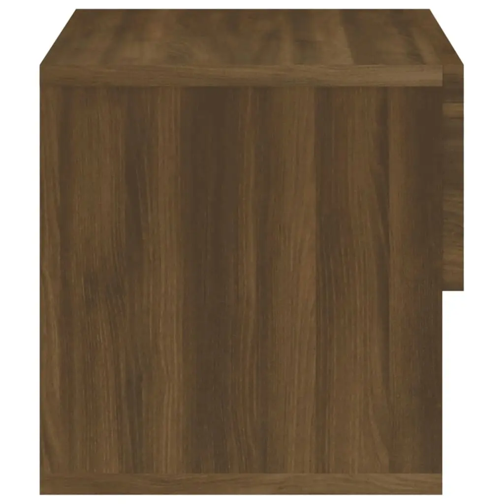 Wall-mounted Bedside Cabinet Brown Oak 816950